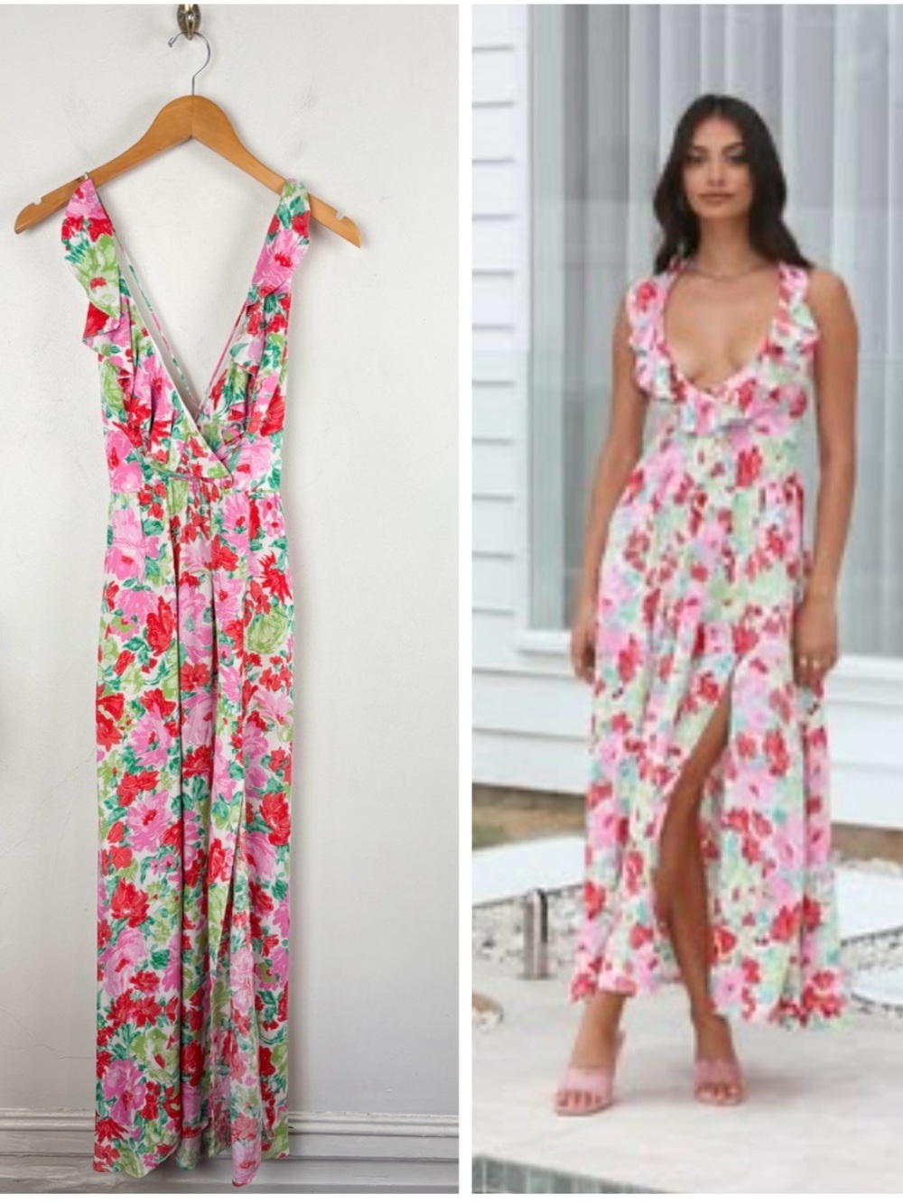 NWT Selfie Leslie Mika & Gala Lilywhyt Floral Maxi Dress Sz S